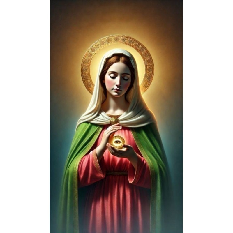 Quadro Decorativo Santa Luzia - Protetora dos Olhos e visão - Placa Decorativa MDF tamanho A4 28x20 Envio Imediato