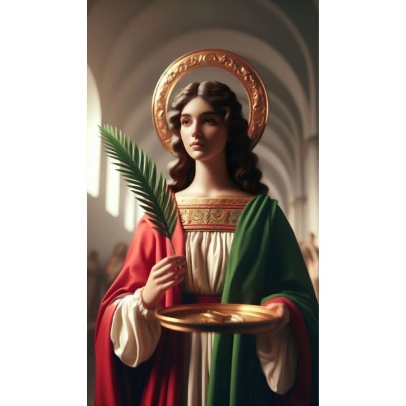 Quadro Santa Luzia Santa Poderosa Protetora da visão e dos olhos Placa Decorativa MDF tamanho A4 28x20 Envio Imediato