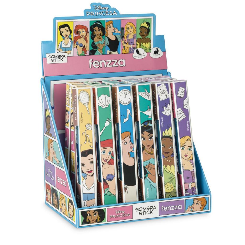 Box 24un Expositor Fenzza Disney Princesas com 6 Sombras Stick Sortidas