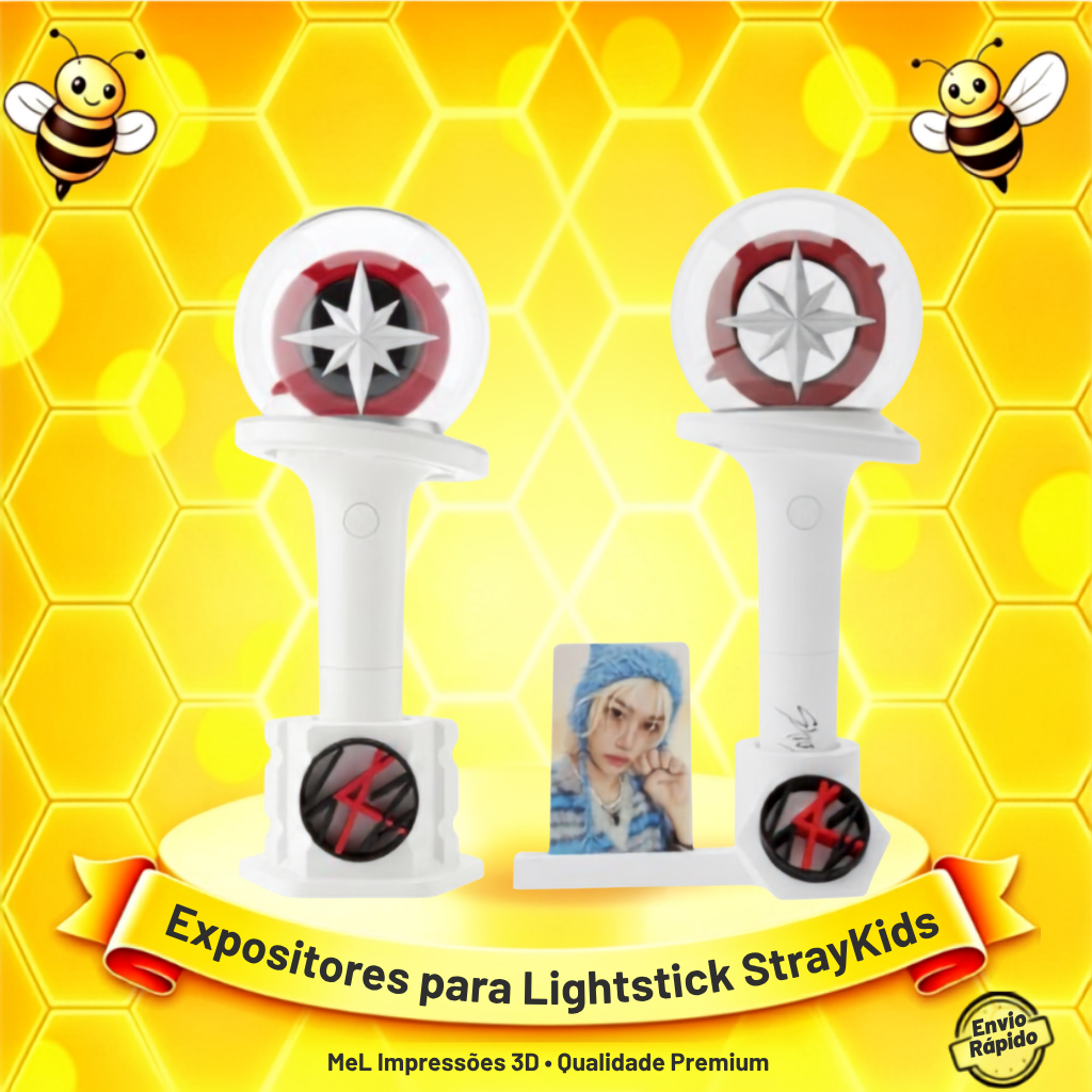 Stray Kids - Suporte para LightStick Nachimbong | Expositor Personalizado Impresso em 3D para Fãs STAY