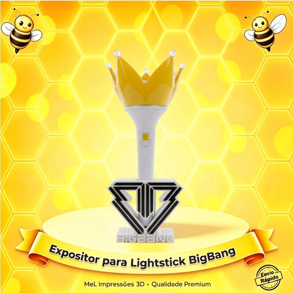 BigBang ver.4 - Suporte para LightStick K-pop | Expositor Personalizado Impresso em 3D para Fãs VIP