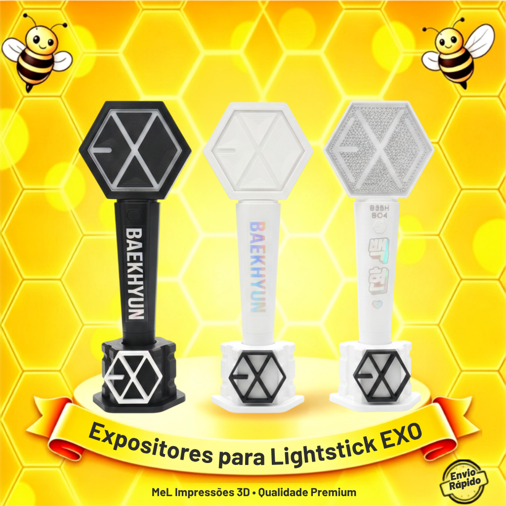 EXO - Suporte para LightStick | Expositor Personalizado Impresso em 3D para Fãs EXO-L