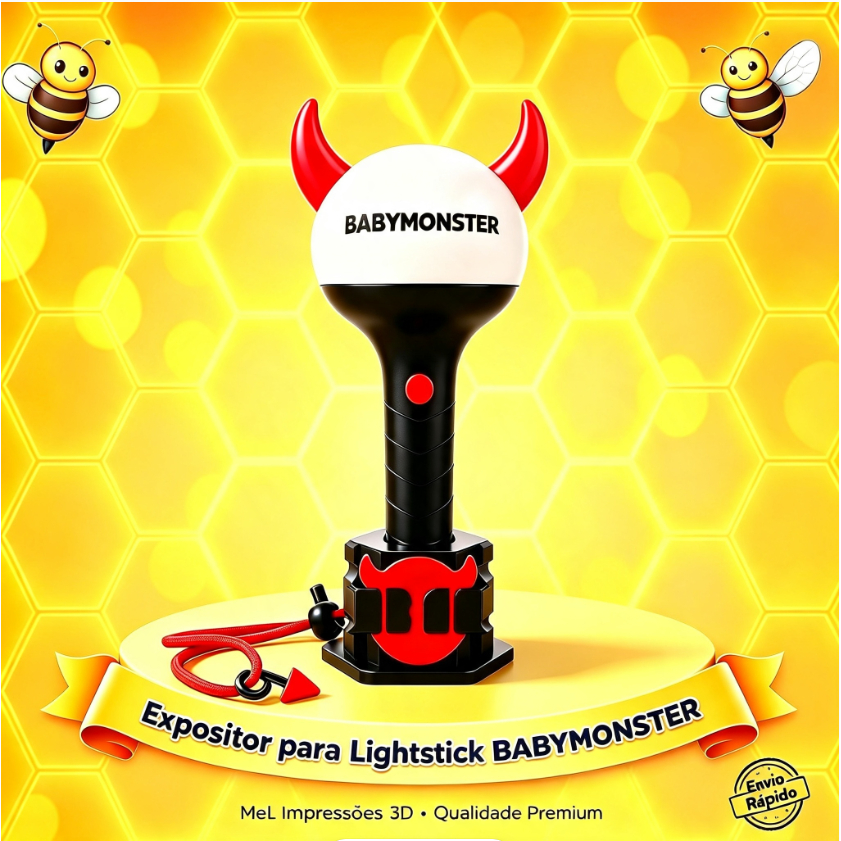 BABYMONSTER - Suporte para LightStick | Expositor Personalizado Impresso em 3D para Fãs MONSTIEZ