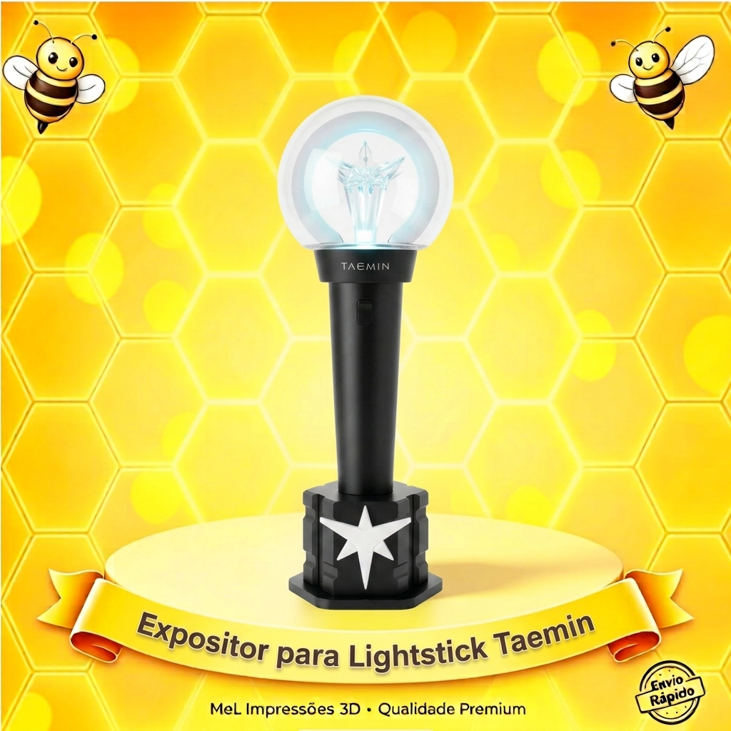 Taemin v1 - Suporte para LightStick K-pop | Expositor Personalizado Impresso em 3D para Fãs TAEMate