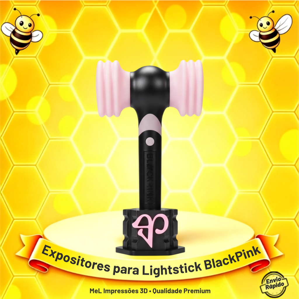 BlackPink v2 - Suporte para LightStick | Expositor Personalizado Impresso em 3D para Fãs Blink