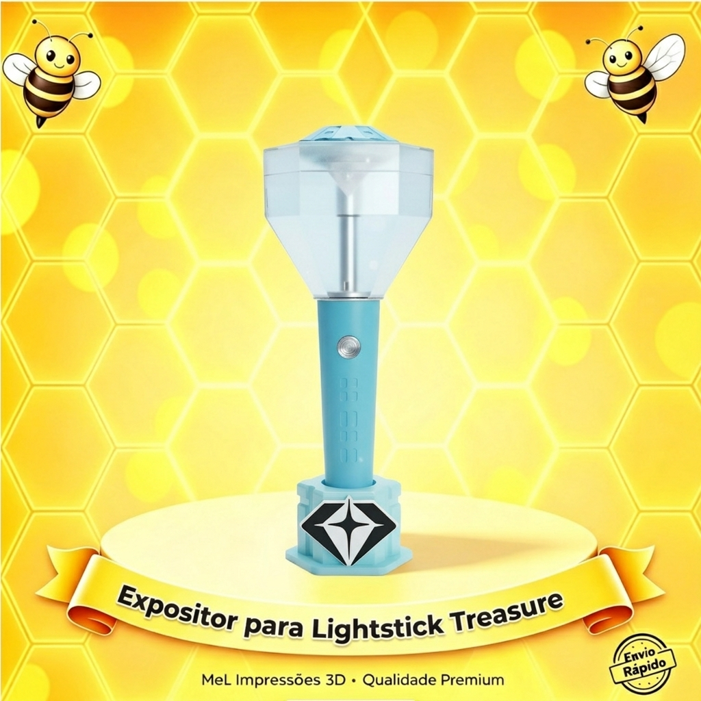 Treasure v1 - Suporte para LightStick K-pop | Expositor Personalizado Impresso em 3D para Fãs Teume