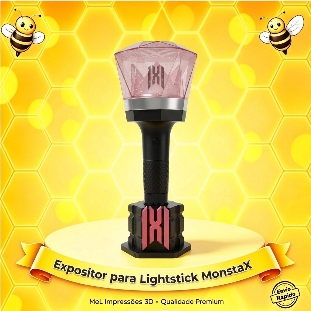 MonstaX v1 - Suporte para LightStick K-pop | Expositor Personalizado Impresso em 3D para Fãs Monbebe