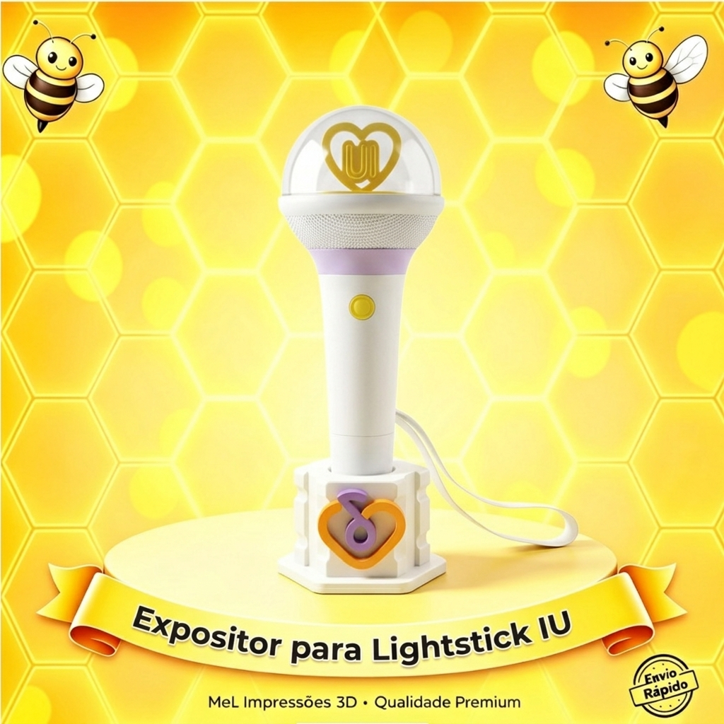 IU - Suporte para LightStick K-pop | Expositor Personalizado Impresso em 3D para Fãs Uaena