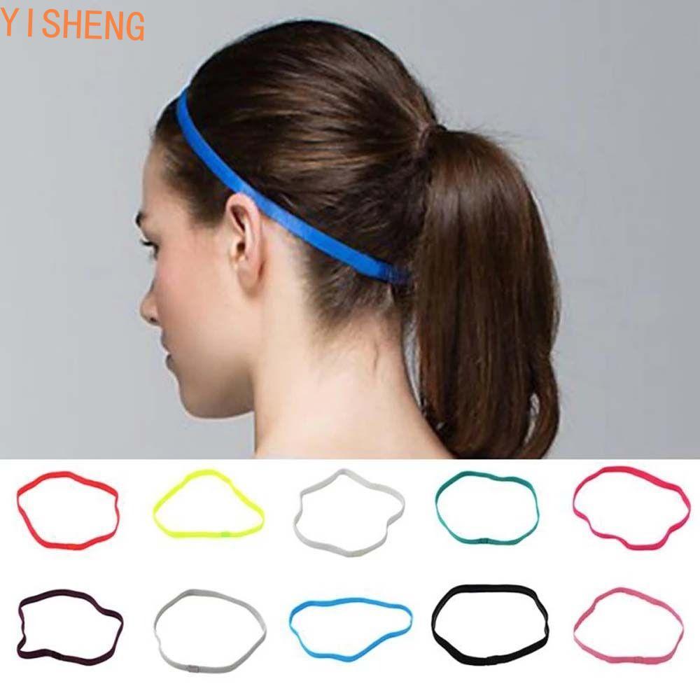 YISHENG Feminino Masculino Esporte Hairbands Anti-Deslizamento Elástico Moda Yoga Hairband Casual Borracha Sweatband