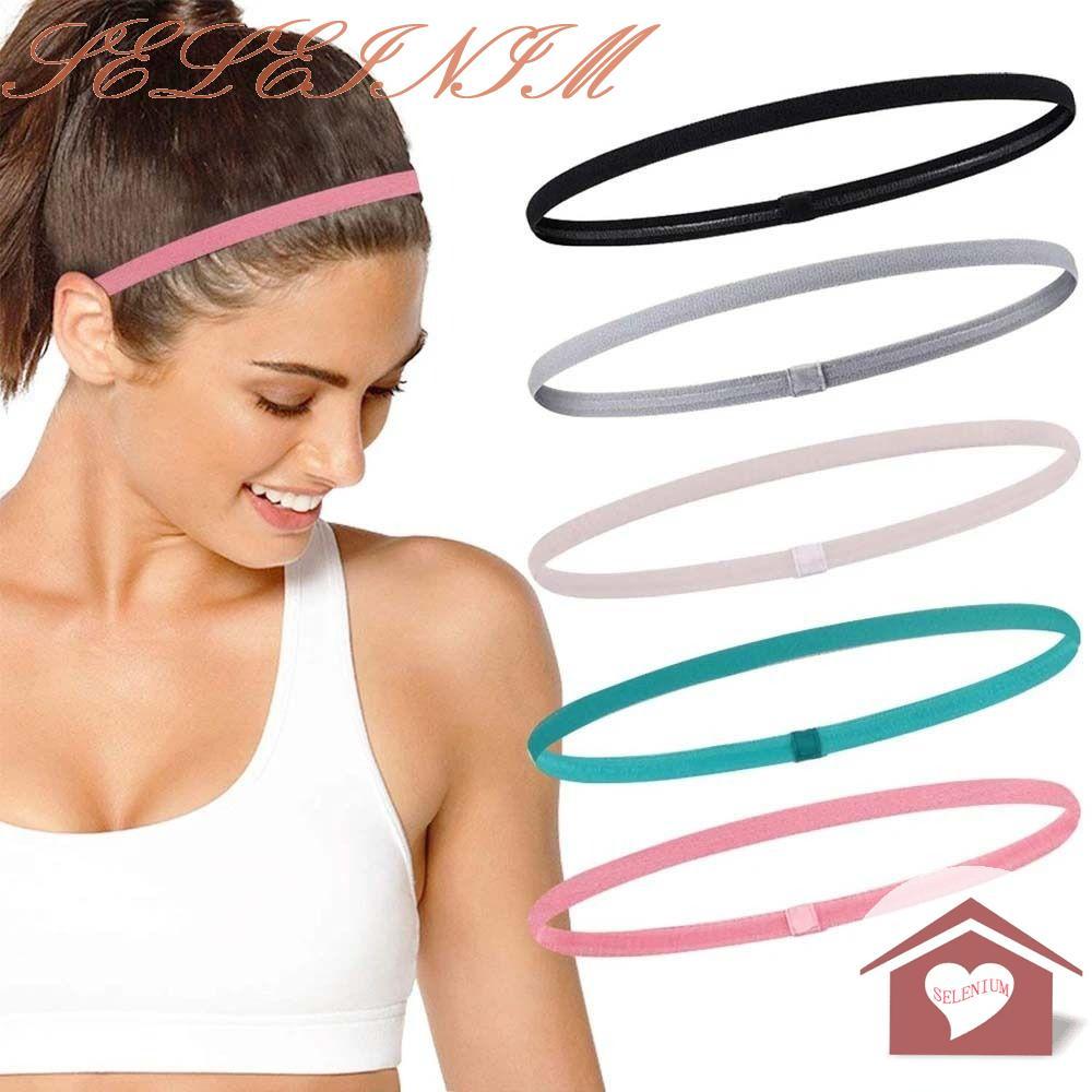 Selênio Feminino Masculino Esporte Hairbands Antiderrapante Elástico Casual 10 Cores Borracha Sweatband
