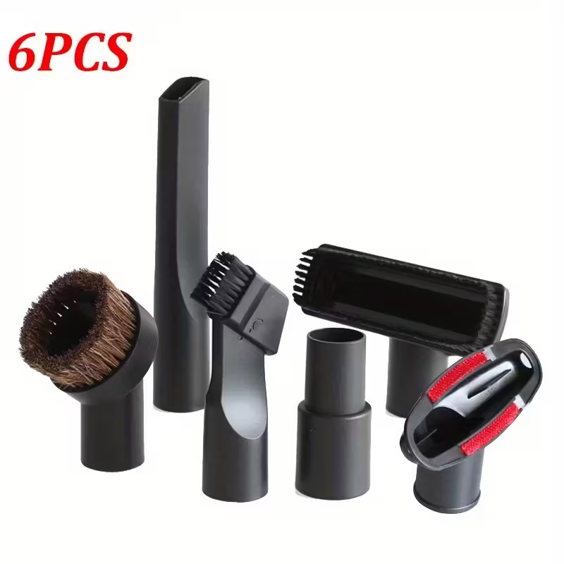 Kit 6 Bico Bocal Escova Para Aspirador De Pó Peças Acessórios Estofado Canto Carpete Universal