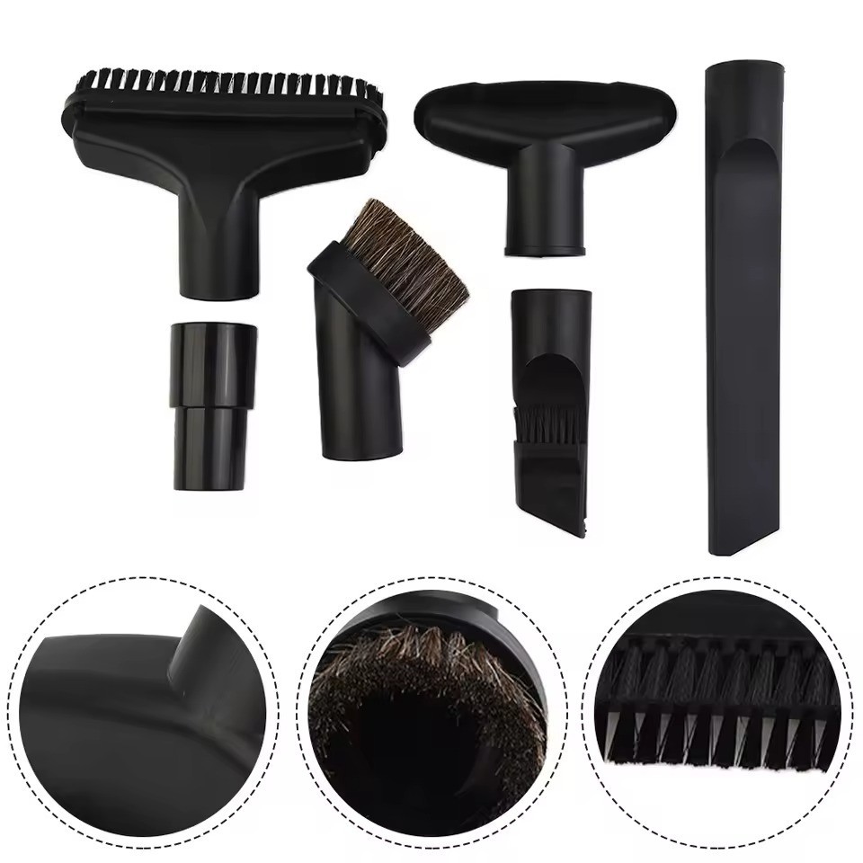 Kit 6 Bico Bocal Escova Para Aspirador De Pó Peças Acessórios Estofado Canto Carpete Universal