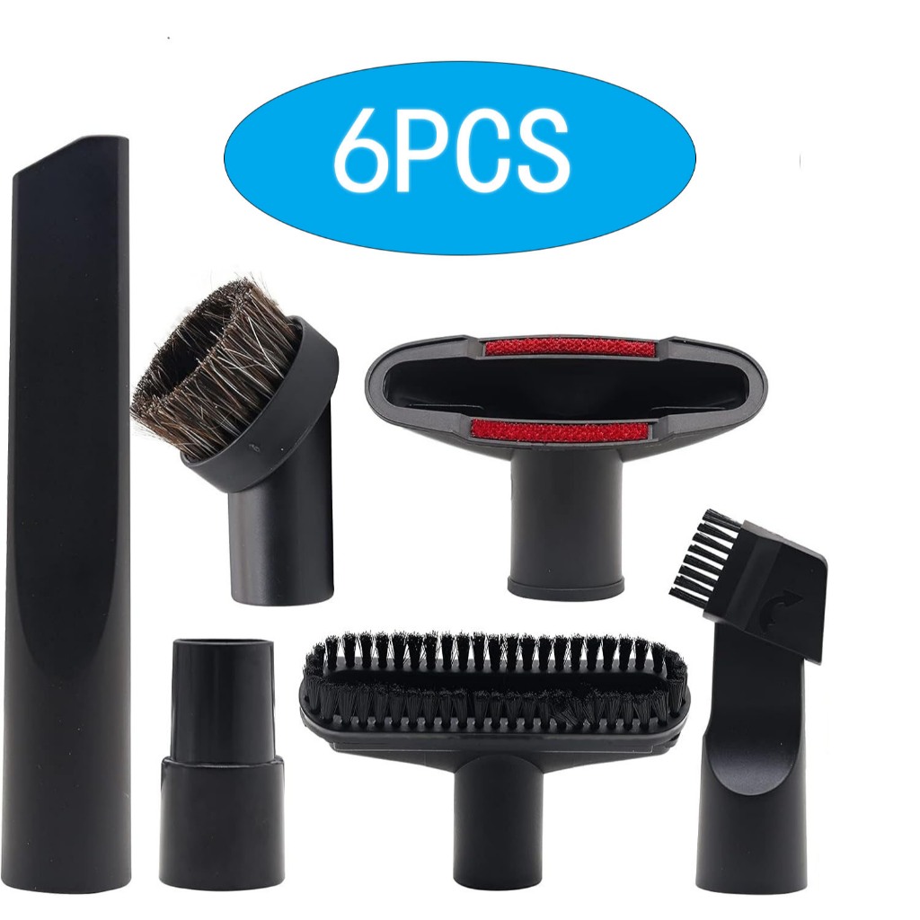 Kit 6 Bico Bocal Escova Para Aspirador De Pó Peças Acessórios Estofado Canto Carpete Universal
