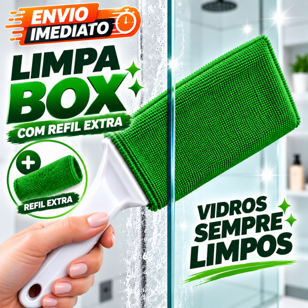 Limpa Box Vidro Janela Vão Fresta Trilho Transpasse Difícil Acesso Espátula Microfibra Refil Extra Suporte Reforçado