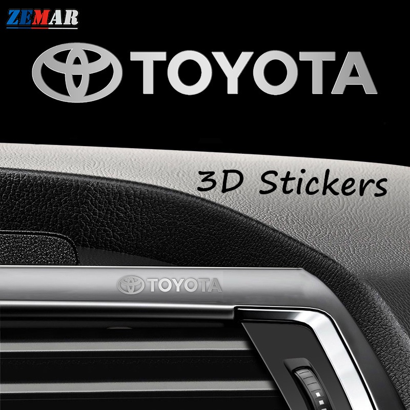 Logotipo Do Carro Toyota Autocolante 3D Metal Sticker Decoração Criativa Janela De Automóveis Fhshion Porta Interior Acesso Para Corolla Cross Hilux Yaris Etios RAV4 Bandeirante