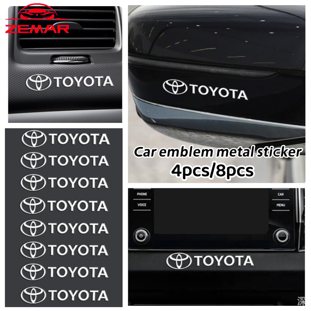 Logotipo Do Carro Toyota Adesivo De Metal 3D Decoração Criativa Janela De Automóvel Fhshion Porta Acesso Interno Para Corolla Cross Hilux SW4 RAV4 Yaris Sedan Hatch Etios
