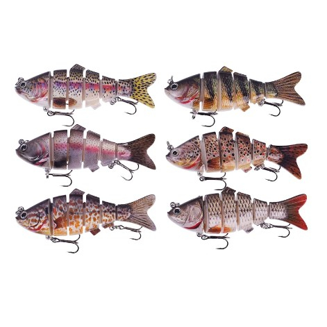 ISCA ARTIFICIAL LAMBARI ARTICULADO DE 06 SEGMENTOS E 9,5 CMS 20 GR PESCA TUCUNARÉ TRAÍRA DOURADO