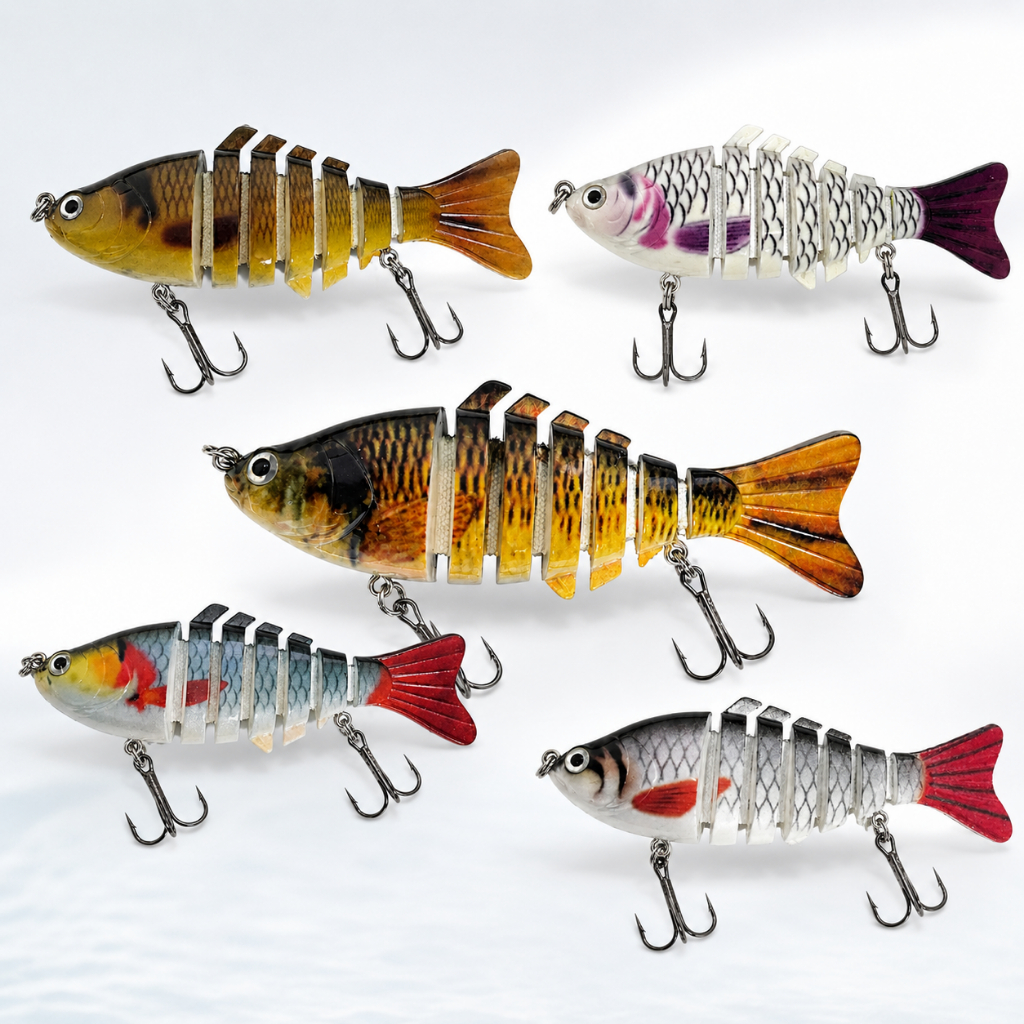 Isca Swimbait Articulada 7 Segmentos 10cm 15g Garatéias Peixe Artificial Tucunaré Traíra Black Bass Pesca 1 Unidade Cor