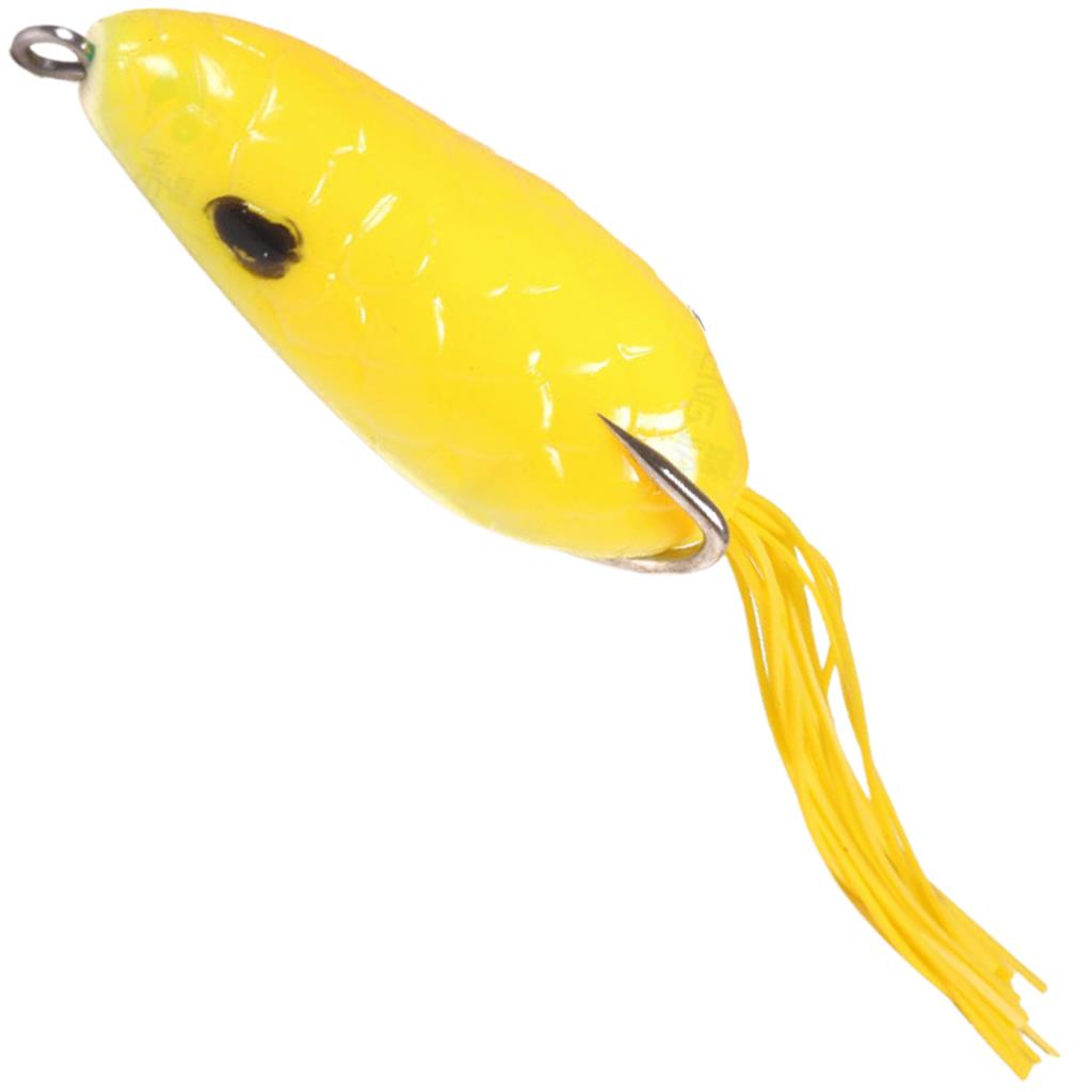 Isca Artificial Frog Cabeca De Cobra Traira Tucunare Bass amarelo 10gr 6cm