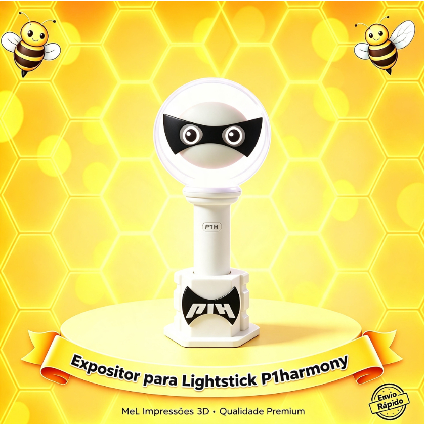 P1HARMONY v2 - Suporte para LightStick | Expositor Personalizado Impresso em 3D para Fãs P1ece