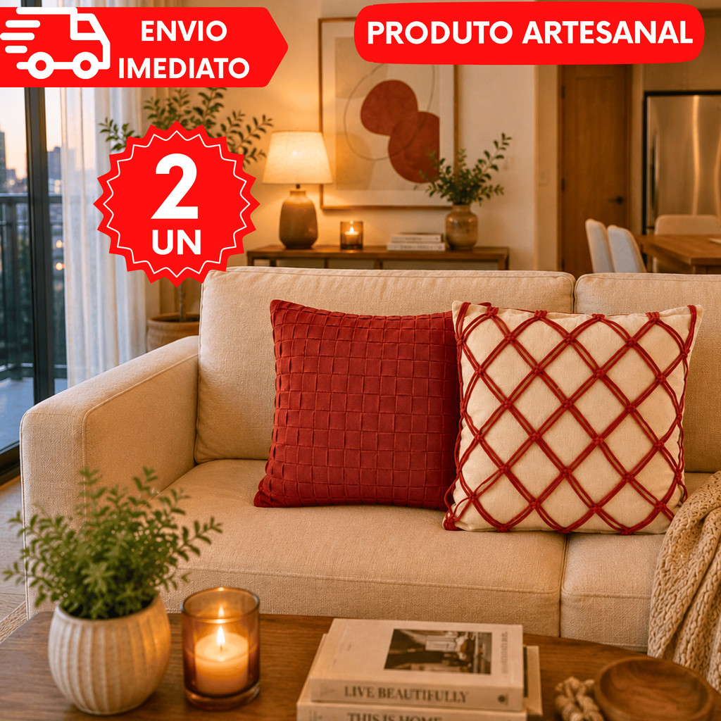 Conjunto Capas de Almofadas Ideal  para Apartamentos e Kitnets