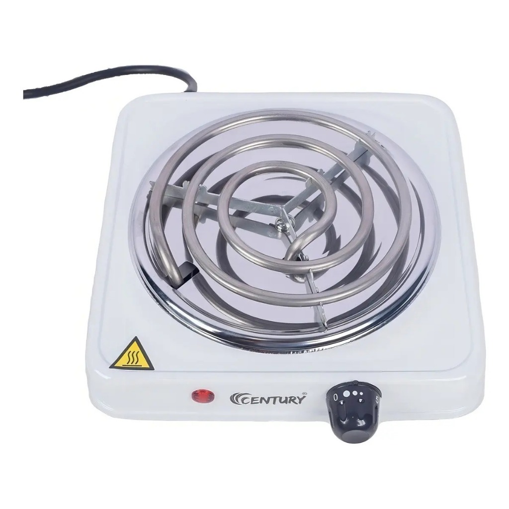 Fogão Elétrico 1 Boca Century Branco Portátil Cooktop Mesa Apartamento Kitnet Prático Compacto