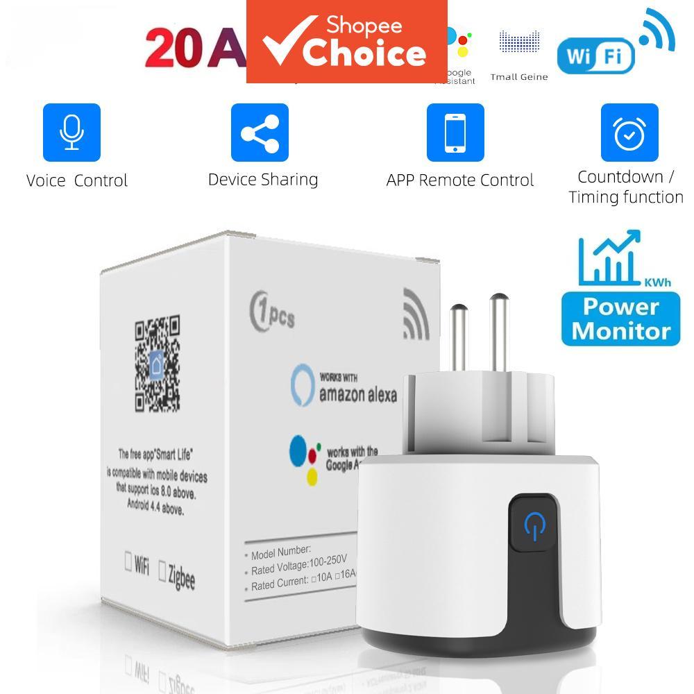 Tomada Inteligente Wi-Fi 16A/20A AXUS Works com Tuya Smart Life App, com Monitoramento de Energia e Função de