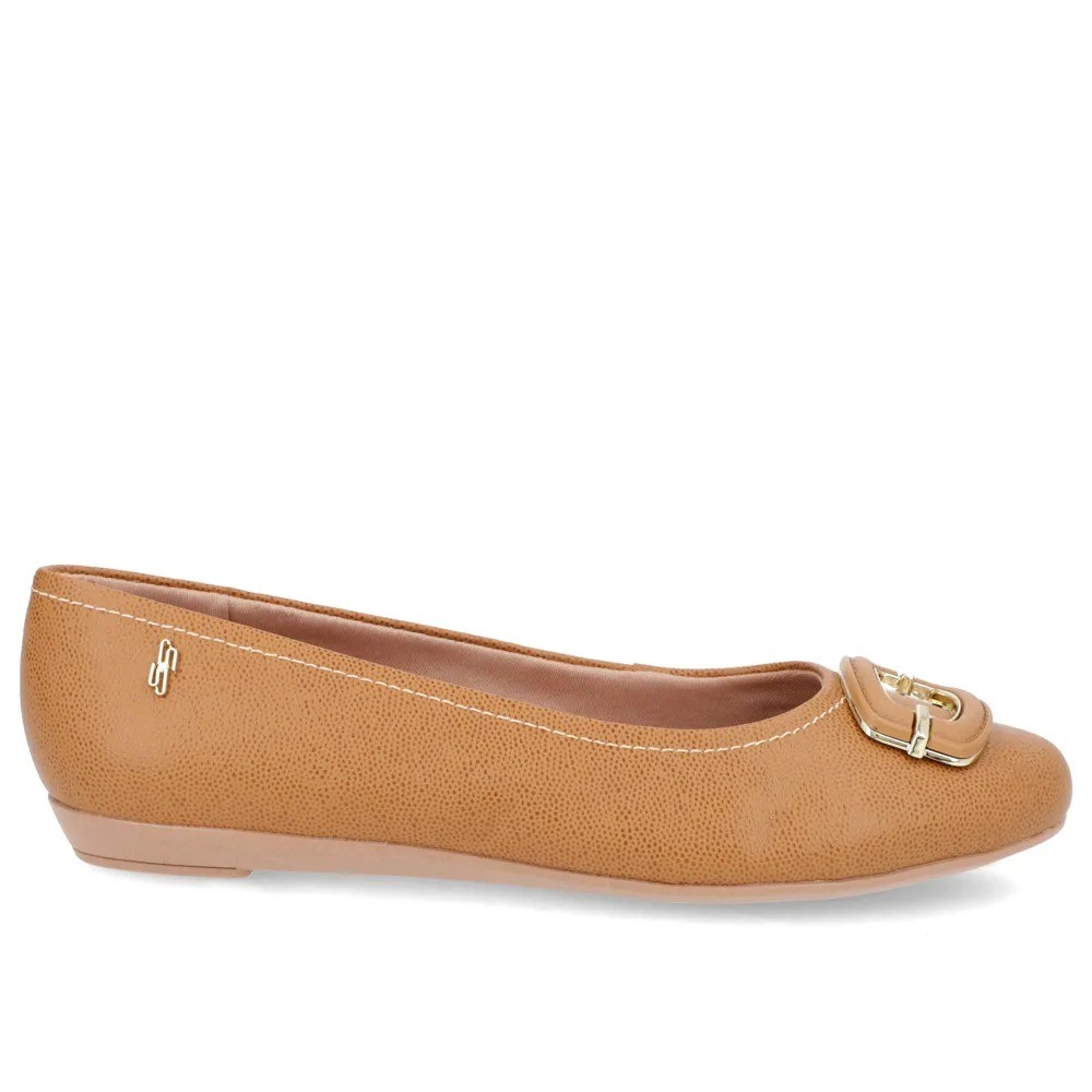 Sapatilha Feminina Usaflex Bico Redondo Couro UF0104
