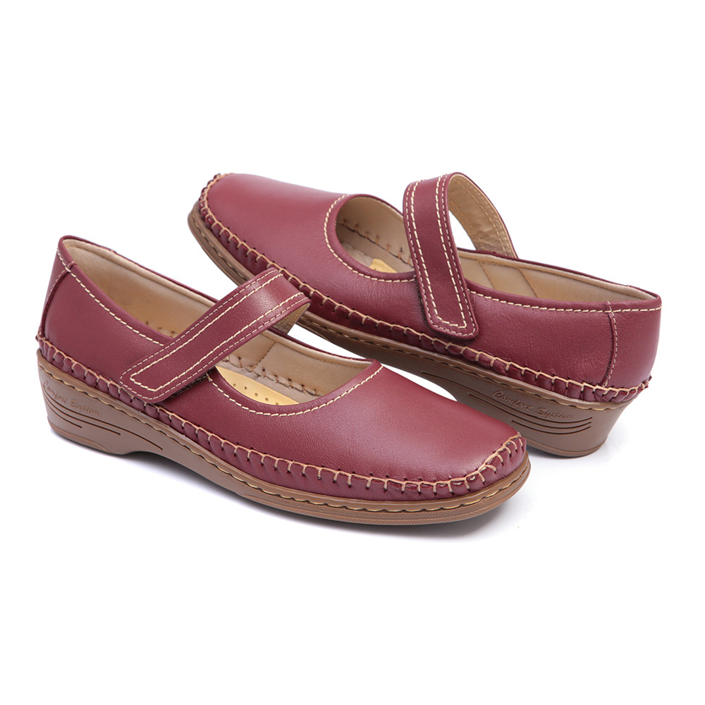 Mocassim Feminino Em Couro Verão Outono Estiloso Confortável Ortopédico Sola Baixa Lançamento