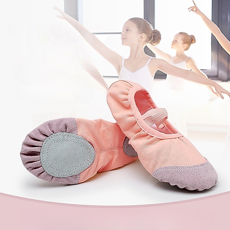 Sapatos De Dança Para Crianças De Couro Sem Rendas Gatos Femininos Exercício Com Sola Macia Chinesa Ballet Adulto