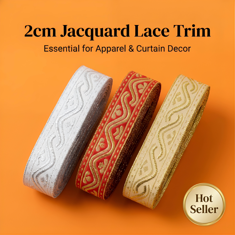 COD 5M 2cm Étnico Jacquard Renda Guarnição Fita Ouro Prata Vermelho Bordado Tecido Para Decoração De Roupas , Artesanato