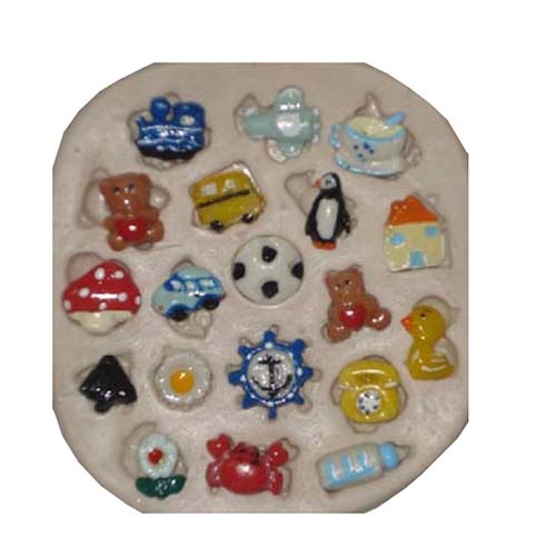 ✅Molde de Silicone cod-R 15 Miniaturas- 2cm a 1cm - 100g