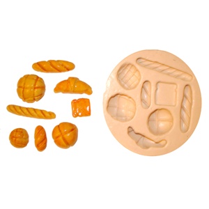 Molde de Silicone  Kit Pães (Santa Ceia) - Biscuit, Resina, Gesso e etc. (S 45)