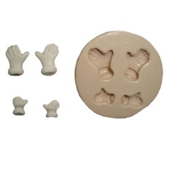 Molde de Silicone Luvas Mãos - Biscuit, Resina, Pastas e etc... (N 20)