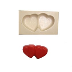 Molde de Silicone Coração Duplo - Biscuit, Resina, Pastas e etc... (I 08)