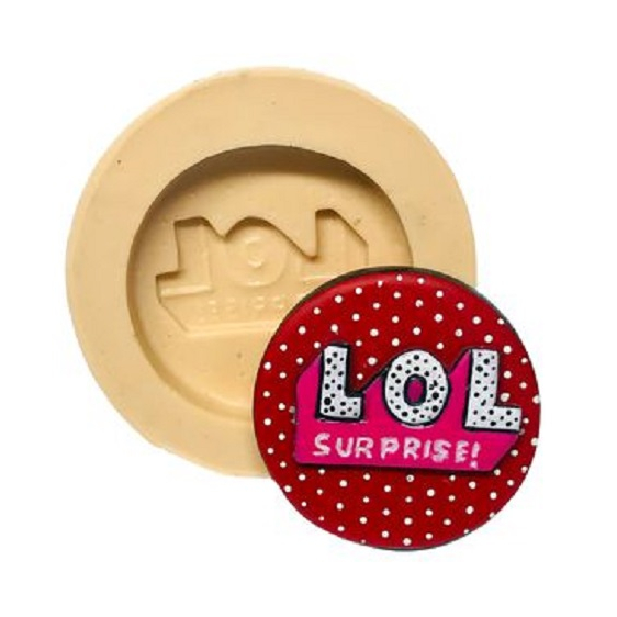 Molde de silicone cod-U 244  Logo Lol - 3,2cm - 25g Biscuit Confeitaria