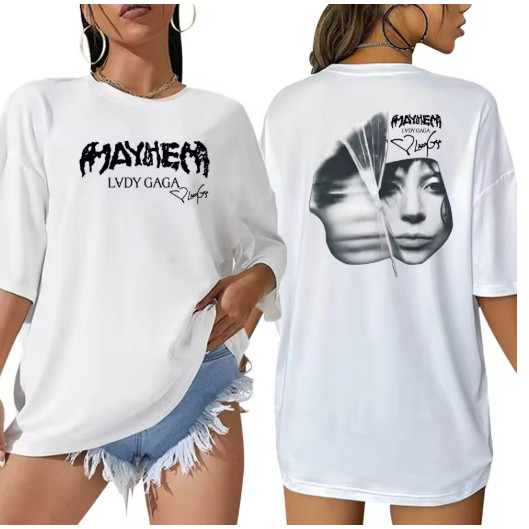 Camiseta Blusa Unissex Lady GAGA The Mayhem Ball Tour 2025Camisa 100% Algodão