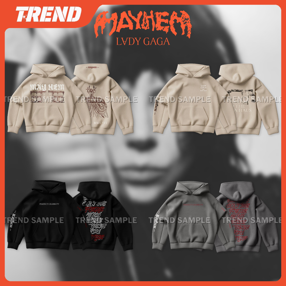 Lady Gaga The MAYHEM Ball Tour 2025 Merch Moletom Unissex Vintage 2025 Moda Solta Estampa Plus Size Casual Pulôver Top