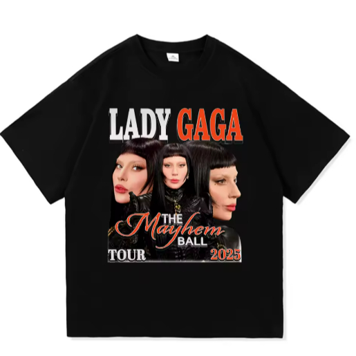 Camiseta Camisa Blusa Algodão Unissex Lady gaga the mayhem ball tour 2025