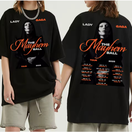 Camiseta Camisa Blusa Algodão Unissex Lady gaga the mayhem ball tour 2025