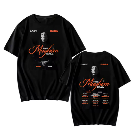 Camiseta Camisa Blusa Algodão Unissex Lady gaga the mayhem ball tour 2025