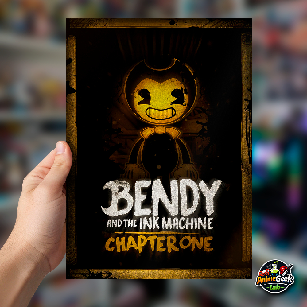 Quadro Placa Decorativa Bendy and The Ink Machine em MDF com 28x20 cm