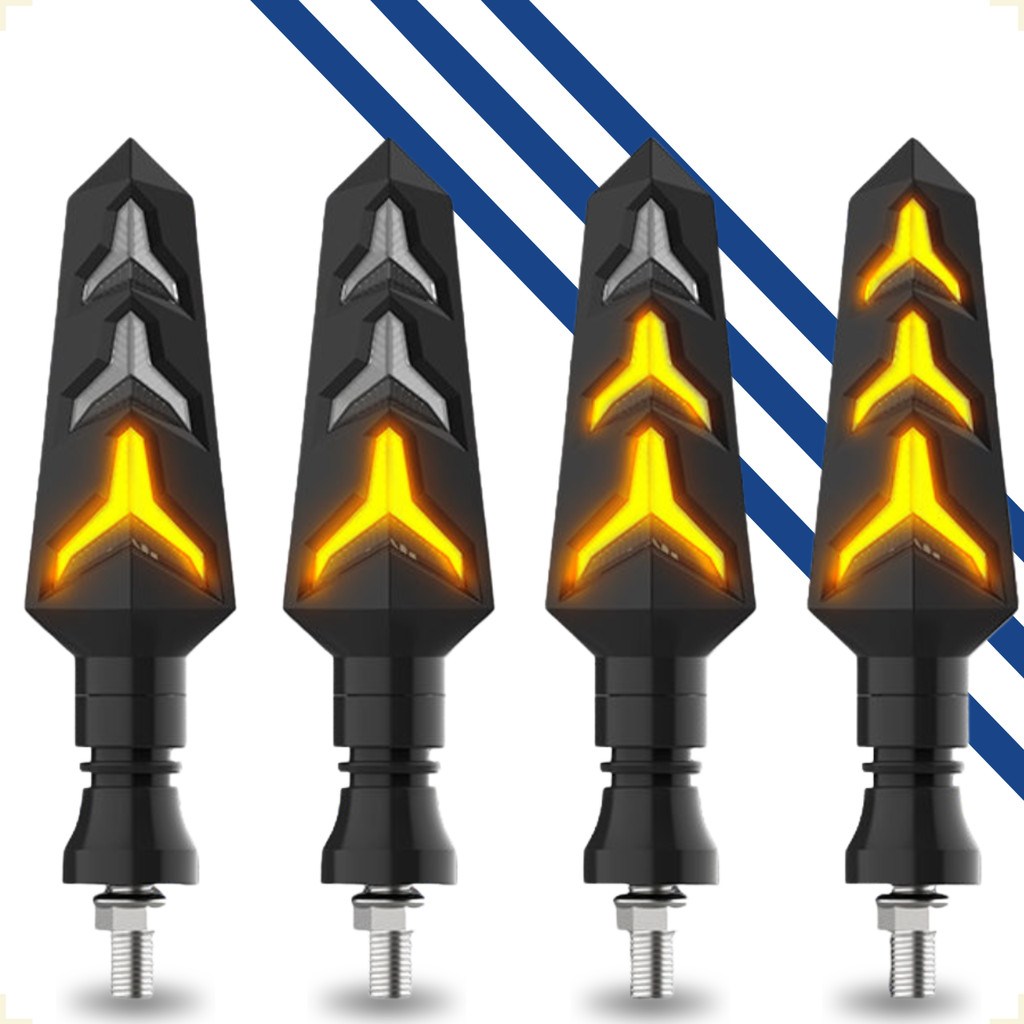 Pisca Kit 4 ou 2 Seta Led Flecha Moto Sequencial Modelo Estrela Preto Xj6 Cb 300/600 Cg 150 Titan Xt