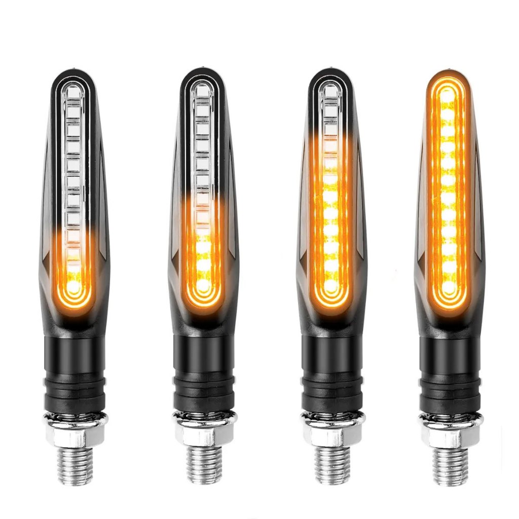 Kit 4 Seta Pisca Para Moto Sequencial Led Flexível Iluminação Yamaha Honda Fan Titan 150/160 CB250