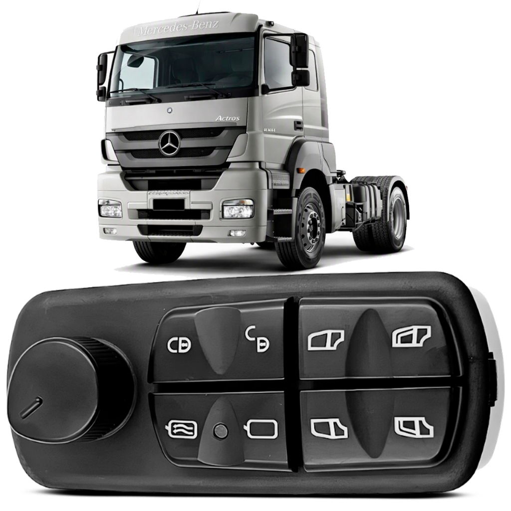 Botão Comando Vidro Elétrico Caminhão Mercedes Axor 98 a 2013 Atego 2004 a 2013