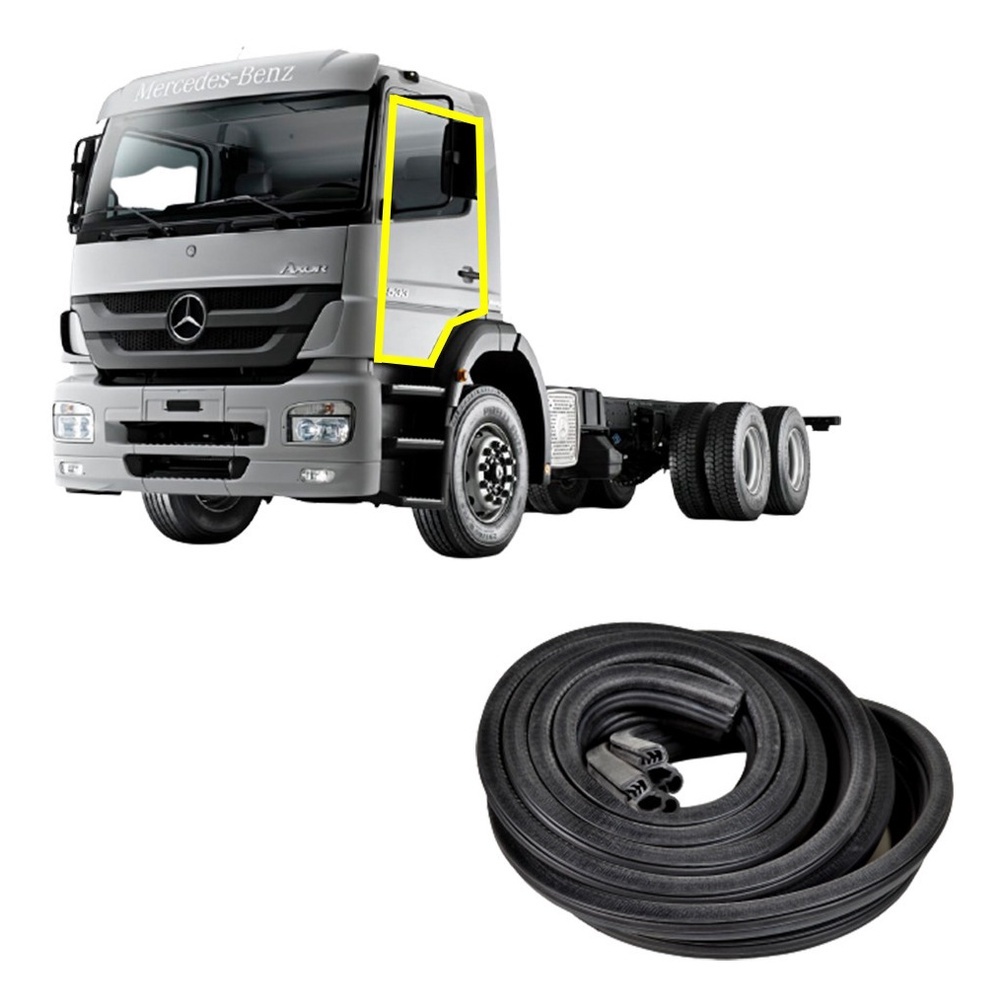 Kit 02 Borracha Vedação Porta Caminhao Mercedes Axor E Atego
