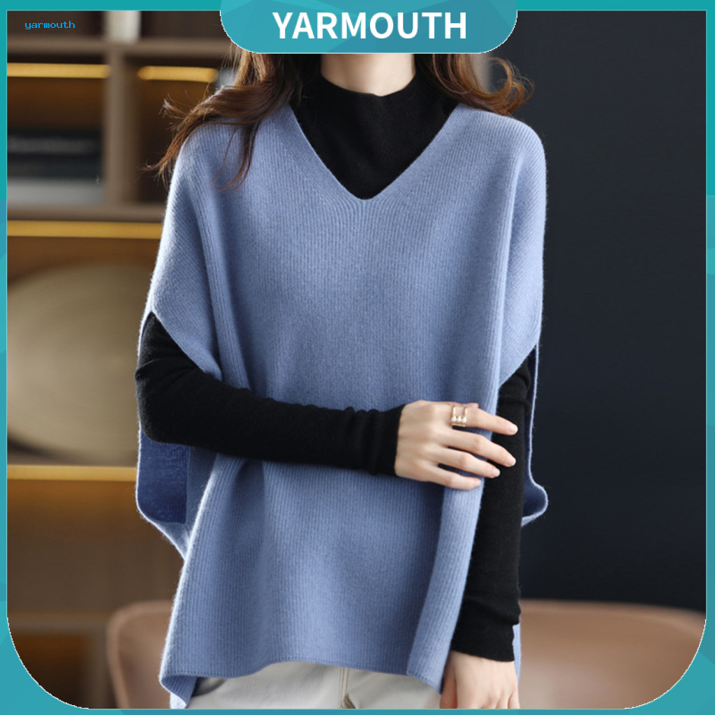 Knitting Waistcoat Sleeveless Women’s Knitted V-neck Top Loose Fit Breathable Casual Knitwear Solid Color Summer Wear