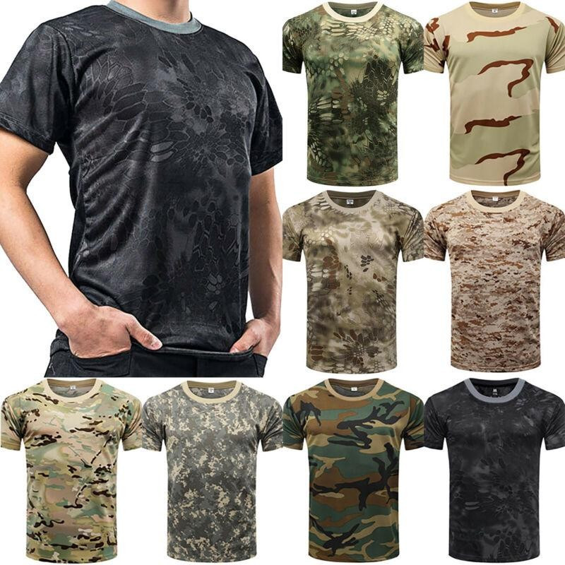 2026 T Camisa Masculina 3d Impressão Manga Curta Exército Camuflagem Camisas Casuais Em Torno Do Pescoço Oversized Camo