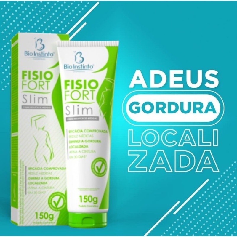 Fisio Fort Slim 150g Bio Instinto Creme Desodorante Redutor de Medidas Corporal 2 unidades