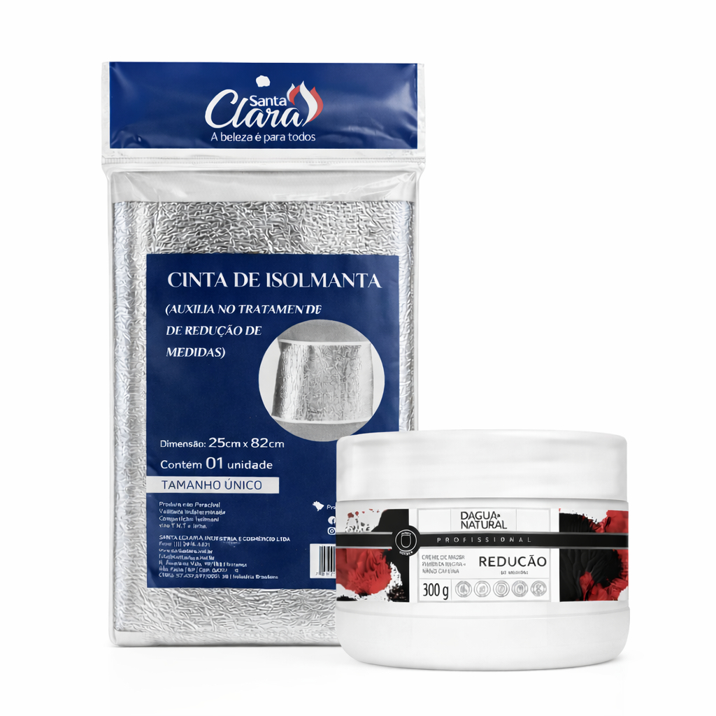 Kit afina cintura redutor creme pimenta negra 300g D'água natural e  cinta isolmanta Santa Clara